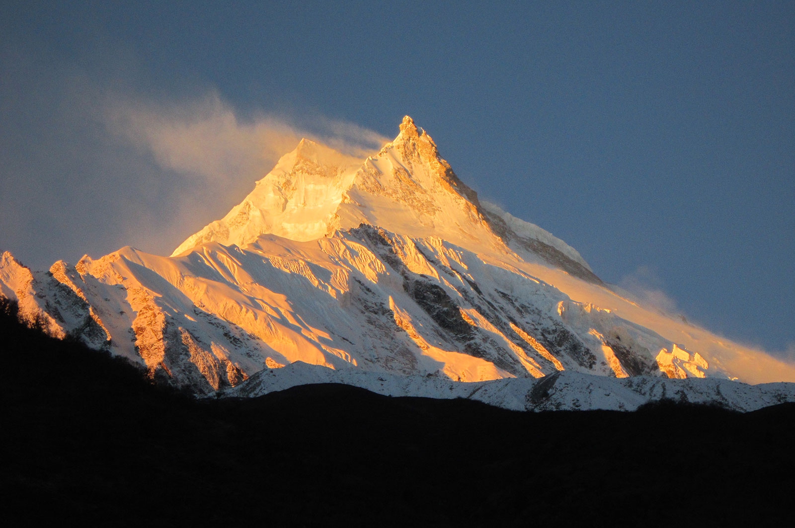 Mount Manaslu after the Larkya La Pass